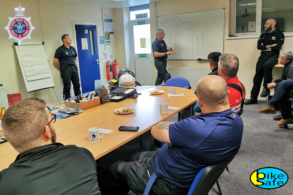 South Wales Police Bikesafe morning theory with Kevin Garner