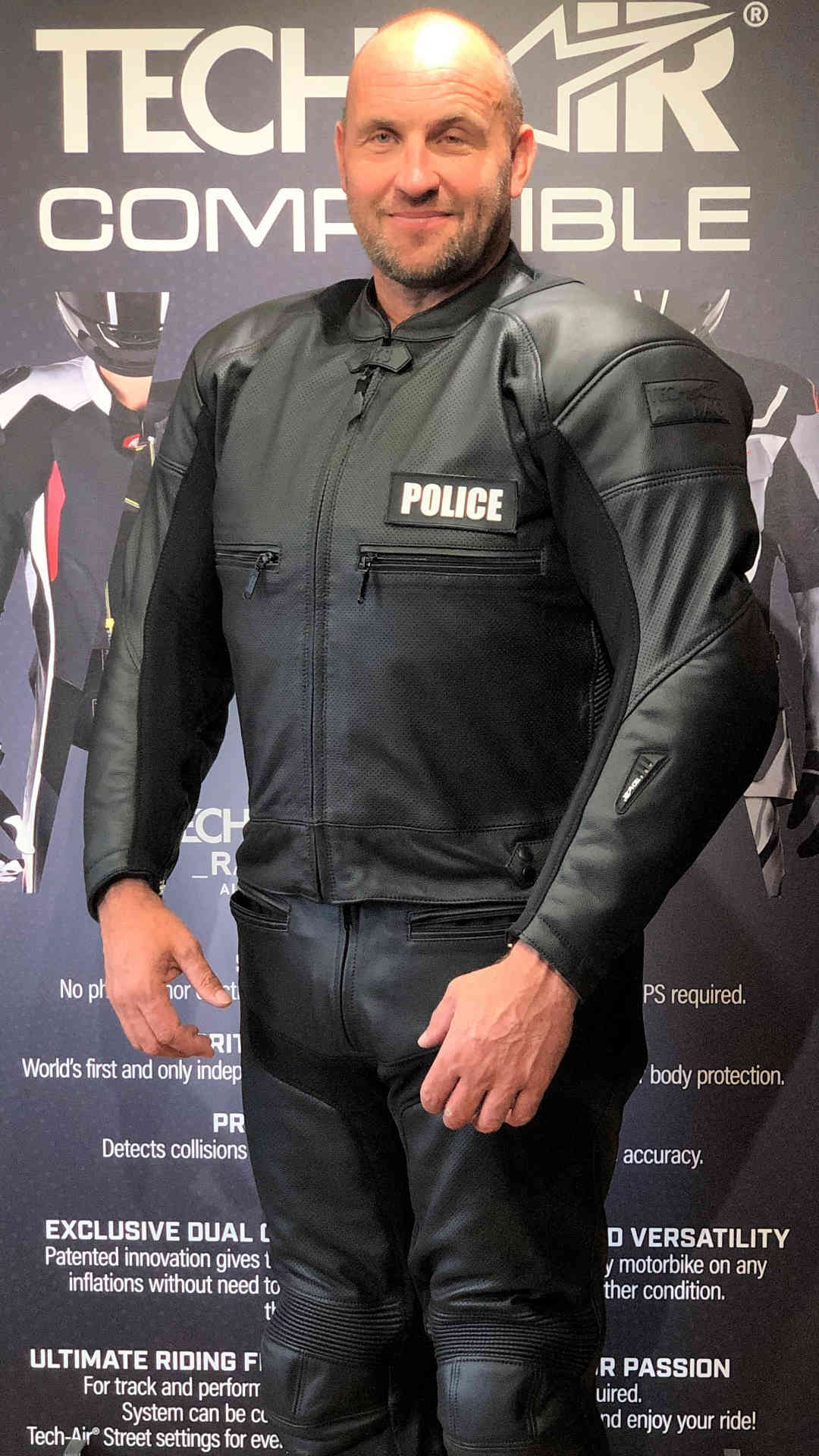 Police motorcyclists wear motorcycle clothing of the highest standards