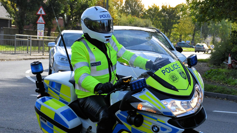 Thames Valley Police motorcyclist on BikeSafe duty