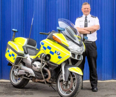 PC Simon Burgin with BMW R1200 police motorcycle