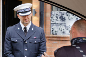 Superintendent Gareth Mason West Mercia Police opening of the Mac Walker Building for Police BikeSafe