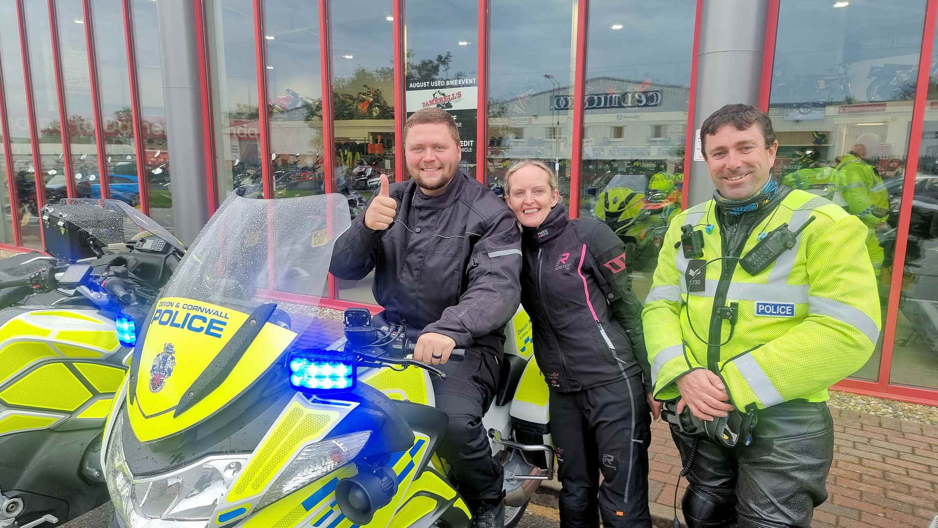Charlotte Baker attending BikeSafe with Devon & Cornwall Police