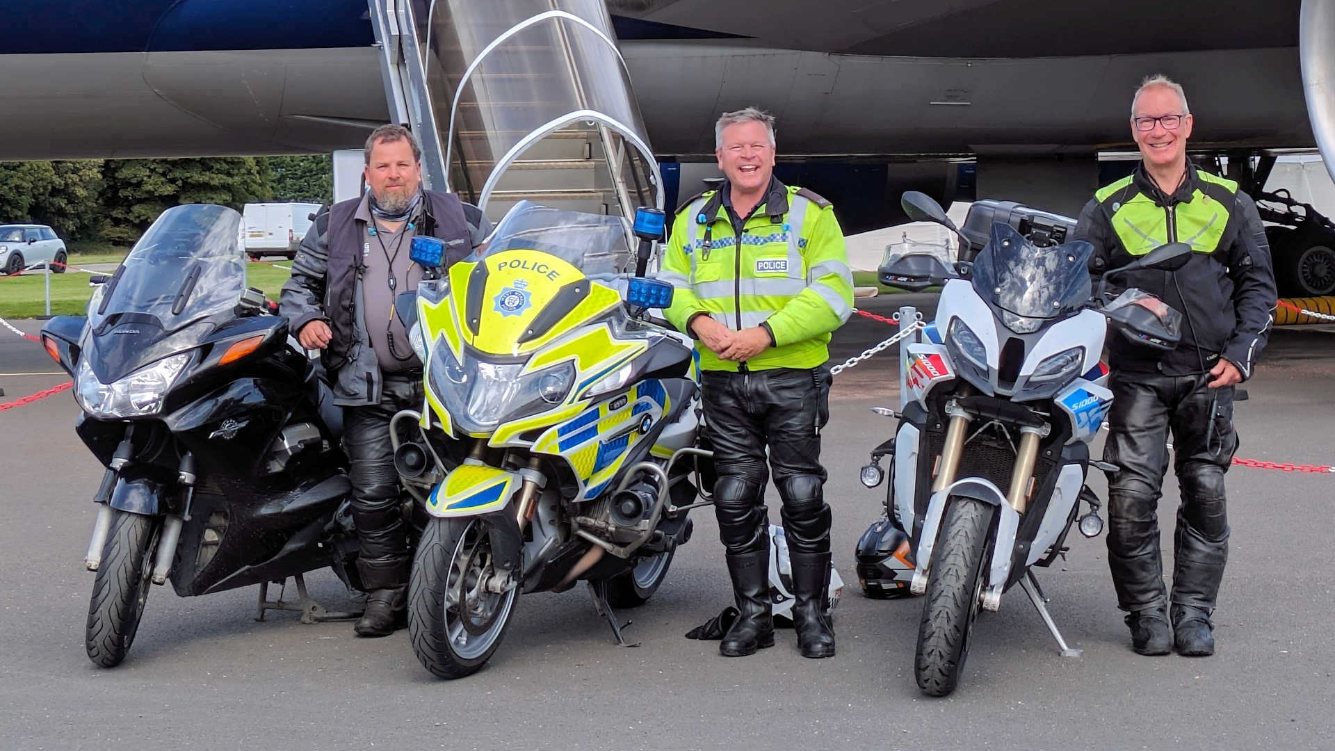 BikeSafe Accredited Observers Mike Richardson and Phil Edwards training with West Mercia Police